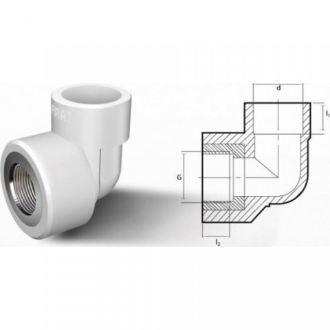 FIRAT 20*3/4F.THERM İÇ DİŞLİ DİRSEK BEYAZ